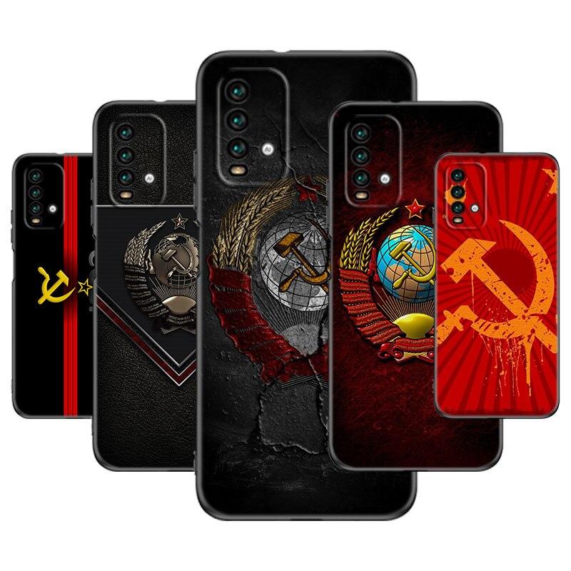 

Чехол для телефона с символом флага СССР для Xiaomi Redmi Note 11 10 9 8 Pro 11T 5G 11S 10S 10T 9S 9T 9i 9C 9A 8T 8A, мягкий черный чехол