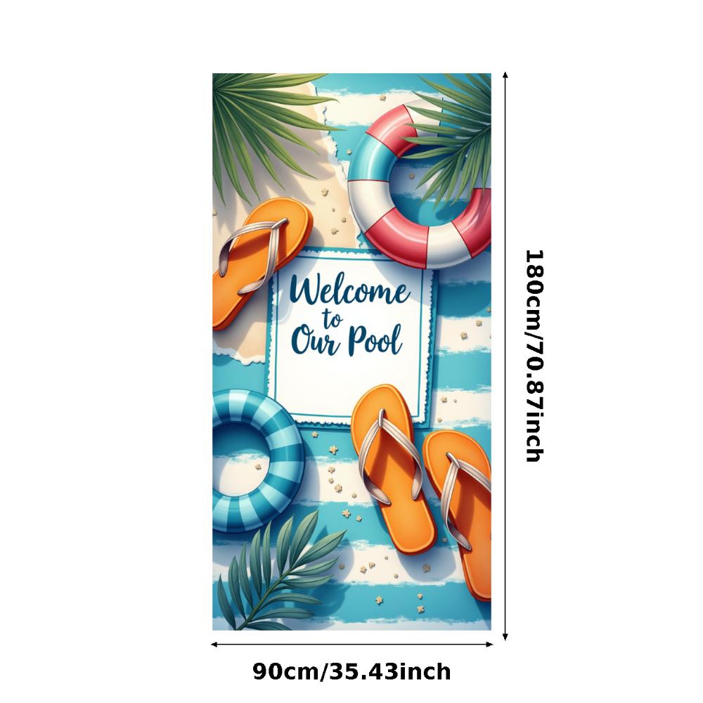 

Pool Party Sign Flip Flops Welcome Banner Summer Banner Beach Ball Pool Banner For Pool Party Kids Party Holiday Celebration