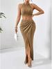 2024 European & American Women's Slim Vest and Hip-Hugging Twisted Long Skirt Suit
