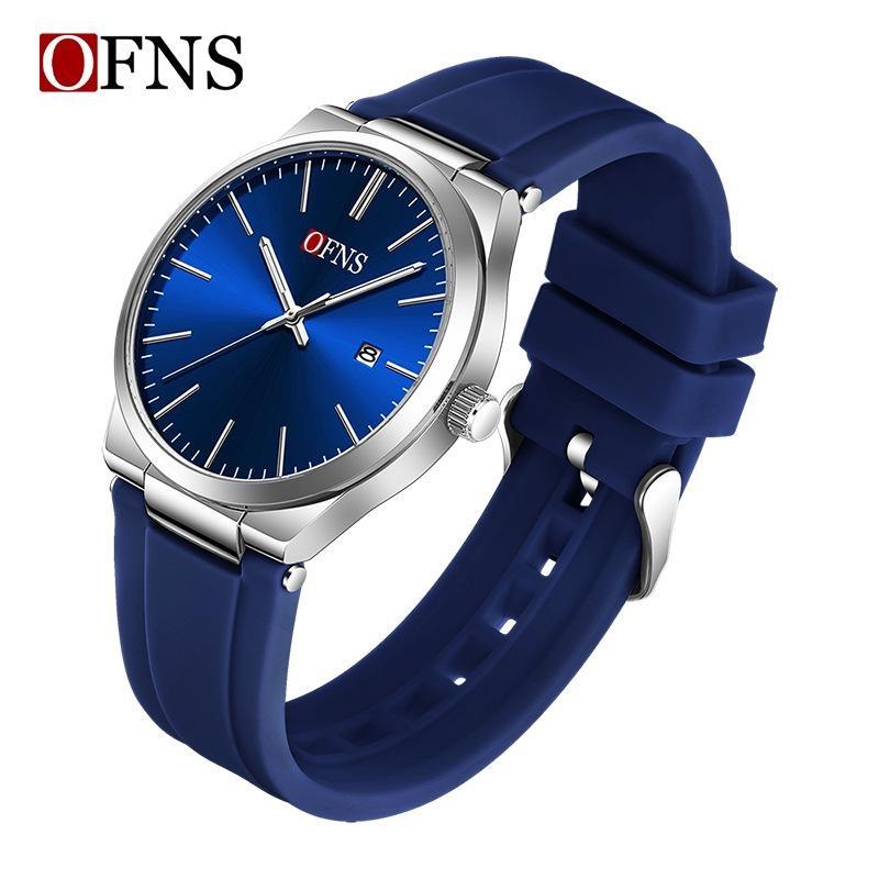 Fashion Mens Womens Watch Outdoor Sports Business Stainless Steel Man Watch Luminous Blue Dial Calendar Quartz Watches for Men+Box