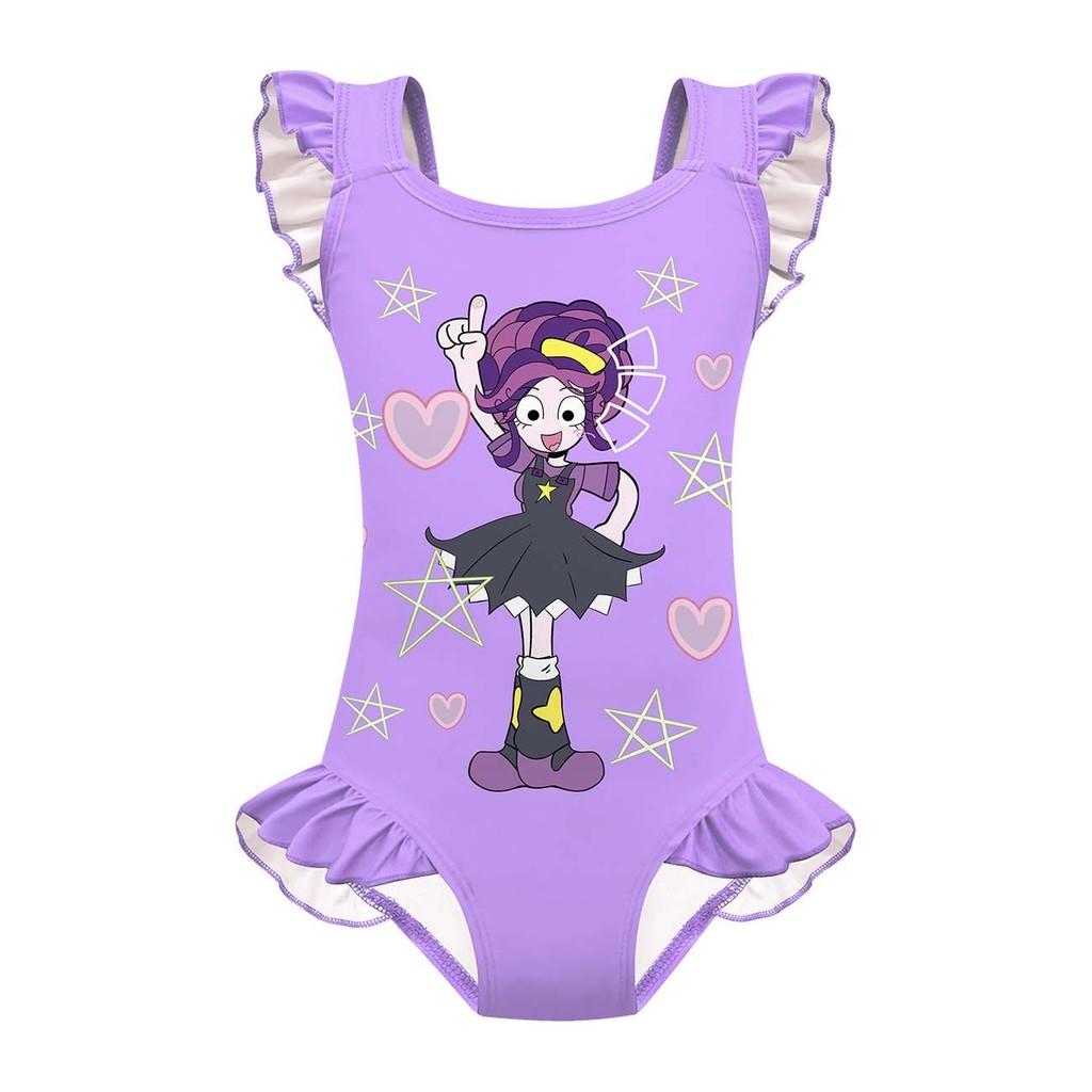 20897 Kids Girls Lily Lovebraids Purple Swimsuit Swimwear 100cm