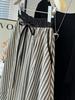 Elegant Spring A-line Tulip Hem Skirt with Elastic Waist and Striped Design