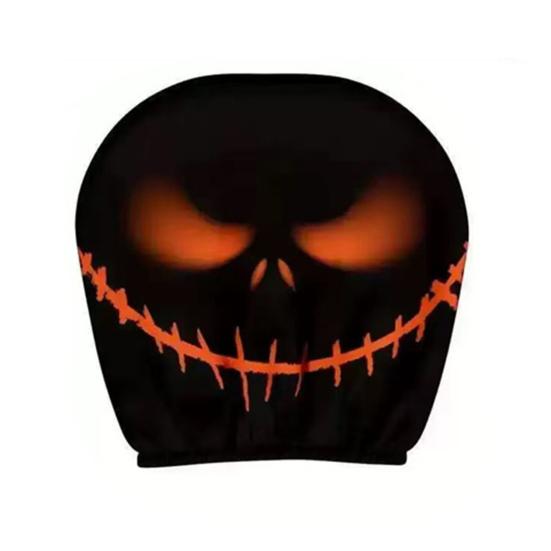 Skull Car Headrest Covers Spooky Print Auto Seat Head Rest