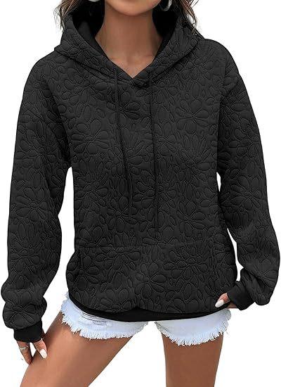 2025 Amazon TEMU European and American cross-border autumn and winter new hooded long-sleeved full print jacquard casual fashion sweater women S чёрный