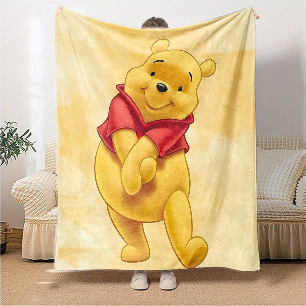 Pooh Bear Adventure Flannel Blanket Super Soft Warm Cozy Blanket For Sofa Bed Office Travel Allseason Home Decor Gift