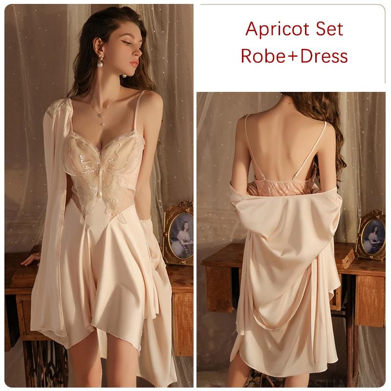 Pyžamový set Summer Sleeping Dámská Butterfly Mesh Mesh Košíčky podprsenky Sexy pyžamo