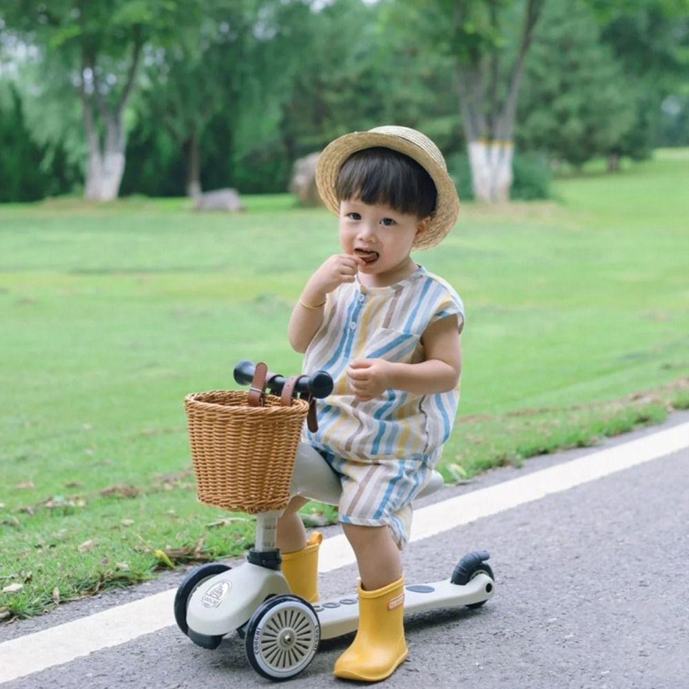 7 Styles Front Handle Carrier Plastic Children's Bicycle Scooter Basket