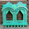 Hand-Painted Wooden Jharokha: Indian Mehrab Wall Decor