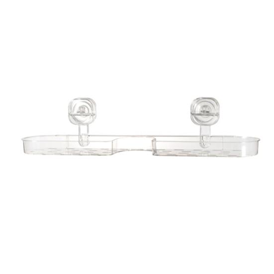 

Настенная полка-органайзер для душа с присосками, для ванной комнаты, с местом для слива воды, экономия места, для раковины в ванной, для хранения зубной щетки, средства для умывания 1pc