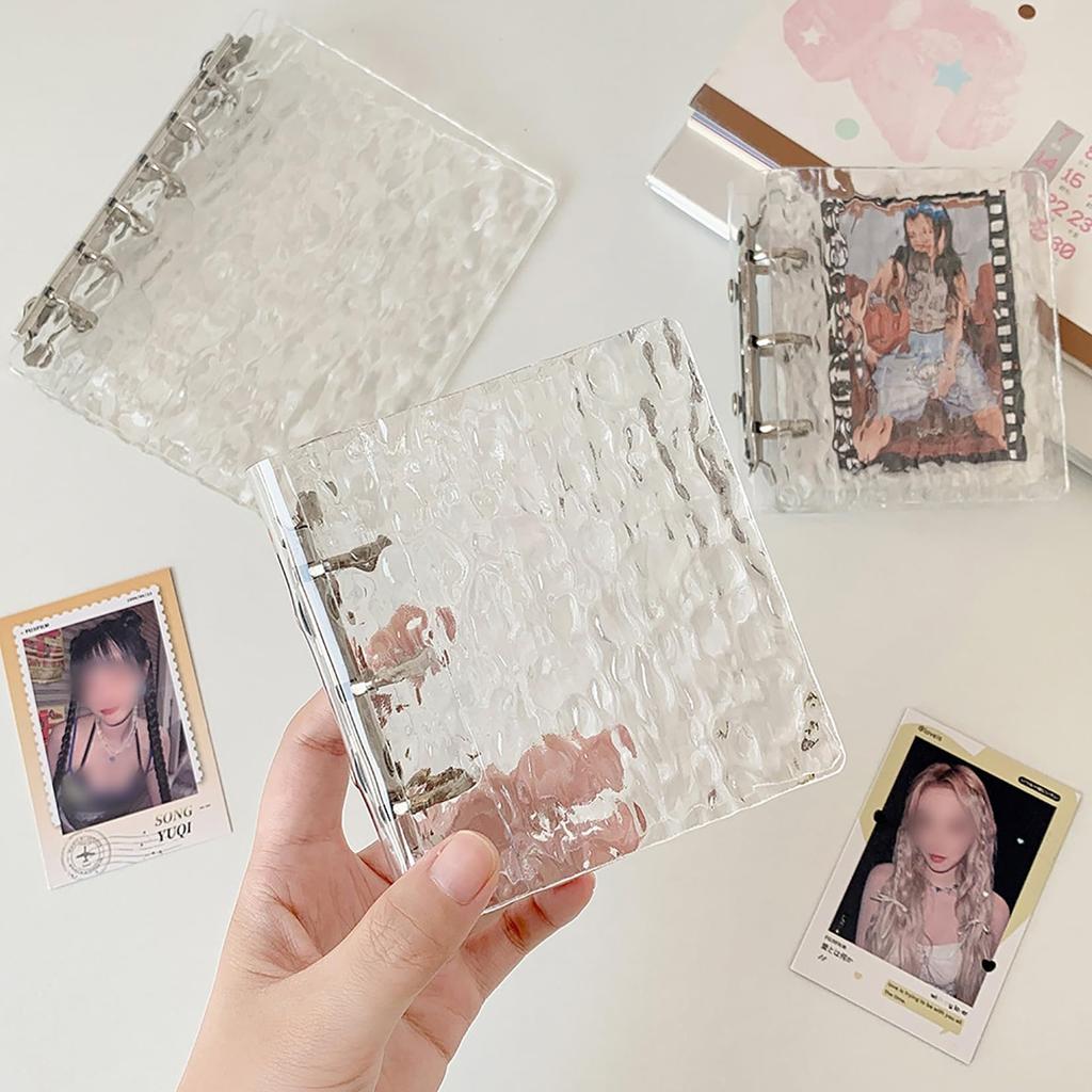 Yemax Large Capacity Card Trading Card Organize Your Sticker Transparent A7 Water Ripple Clear 10 Pocket DIY Memory Album Album, Case, Case,