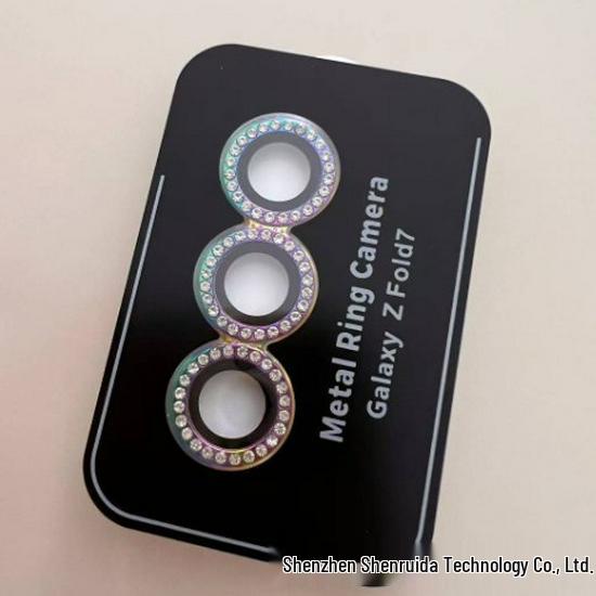 Samsung Z Fold7/Z Flip7 Lens Protector: Metal Eagle Eye Diamond Inlaid, Easy-Apply Glass Film