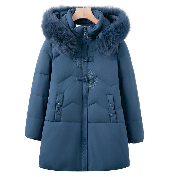 

Зимний костюм Тан с капюшоном, пуховик для пожилых людей, для женщин среднего и пожилого возраста, большого размера, теплая одежда для бабушки, зимняя одежда средней длины 6XL