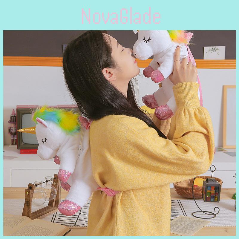 Unicorn Backpack For Kids With Plush Material And Weightreducing Design For Preschool And School Use