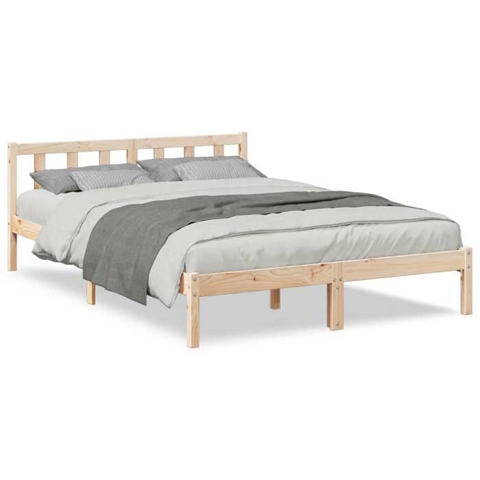 VidaXL Extra Long Bed Frames Without Mattress 140x220 Cm Solid Pine Wood, Bed, Bedroom Furniture, Wooden Bed, Bed 852448
