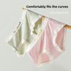 Female Summer Pure Cotton Antibacterial Crotch No Mark Comfortable Middle Waist Triangle Briefs
