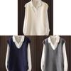 Gebreide Mouwloze Vest voor Dames met Abstracte Print voor Herfst Winter Layering