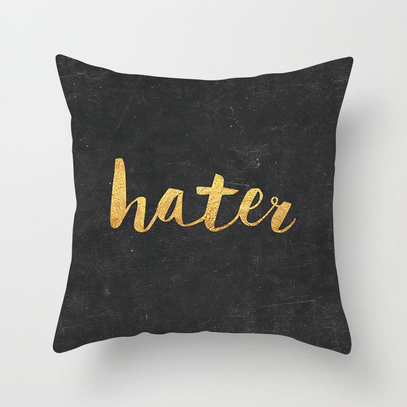 Home Products New Black Geometric Sofa Pillow Cushion Cover Digital Printing Office Cushion Cover