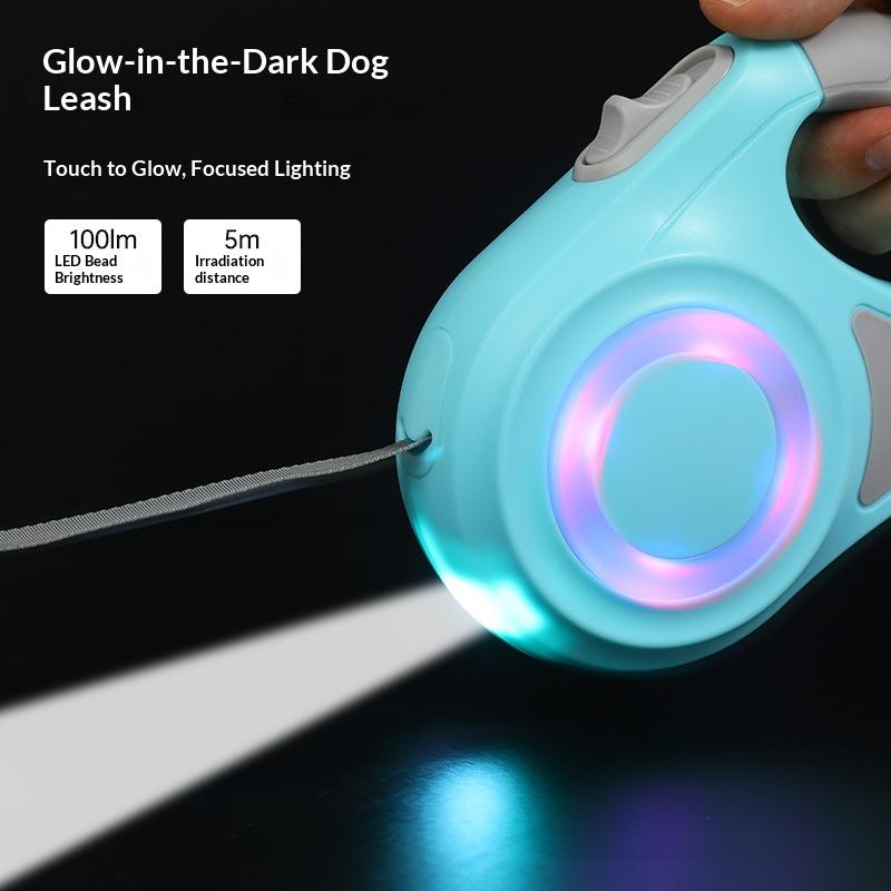 Einziehbare Hundeleinen Eingebautes LED-Licht Haustierleinen Multifunktionale Hundeleine