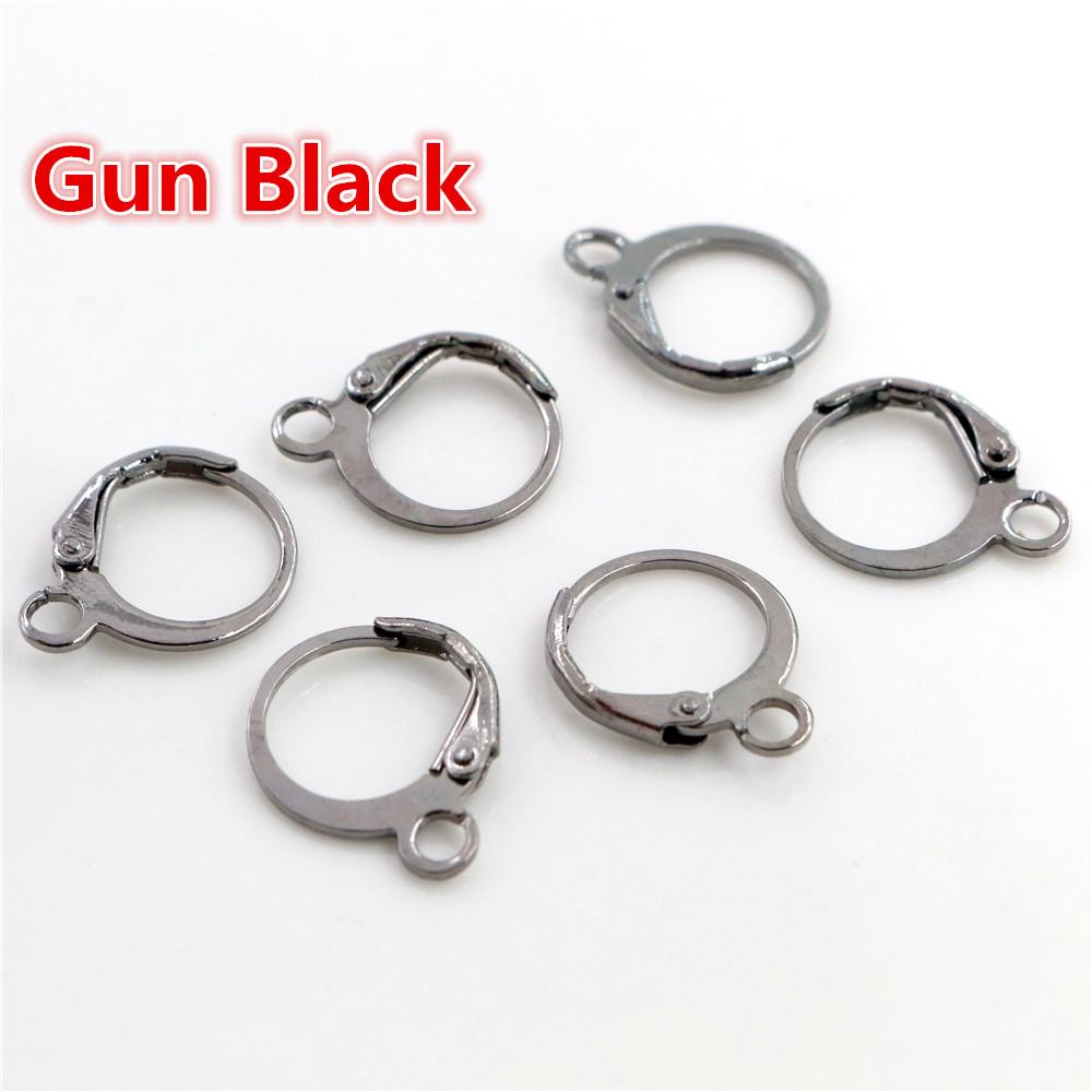 14x12mm 30pcs High Quality Silver Color Rose Gold Color Bronze Rhodium French Earring Hooks Wire Settings Base Whole Sale