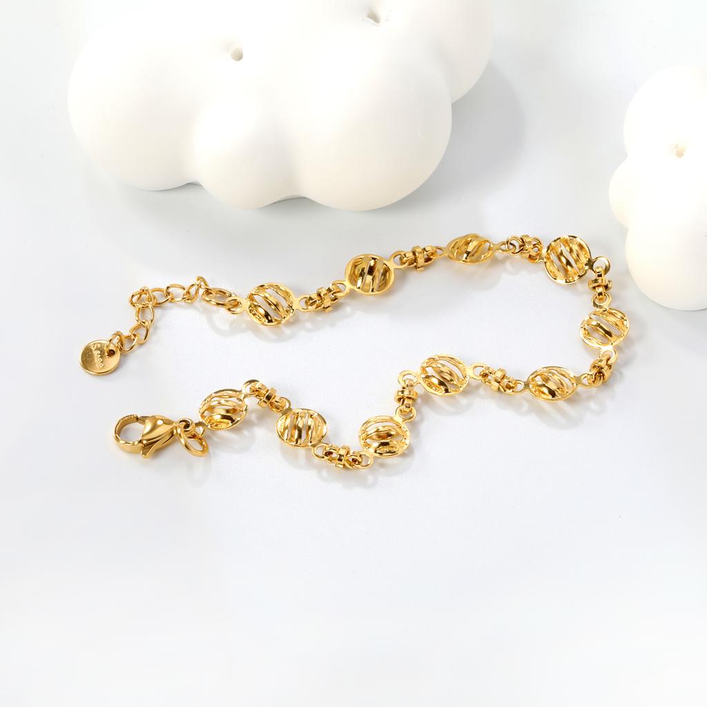 Trendy Hip-hop New Goth Unisex Fashion Bracelet Unique and Creative Irregular Stainless Steel Gold-plated Design Punk Style Gift