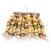 Hanging Chewing Toy Multicolored Natural Wooden Bird Tearing Blocks for Large ParrotL