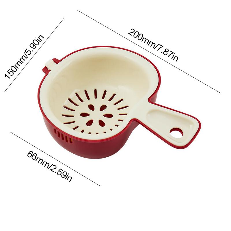 Z uchwytem Kosz na owoce Dwuwarstwowy kosz do czyszczenia Kosz na pranie z motywem jabłka z kreskówek Gadżety kuchenne
