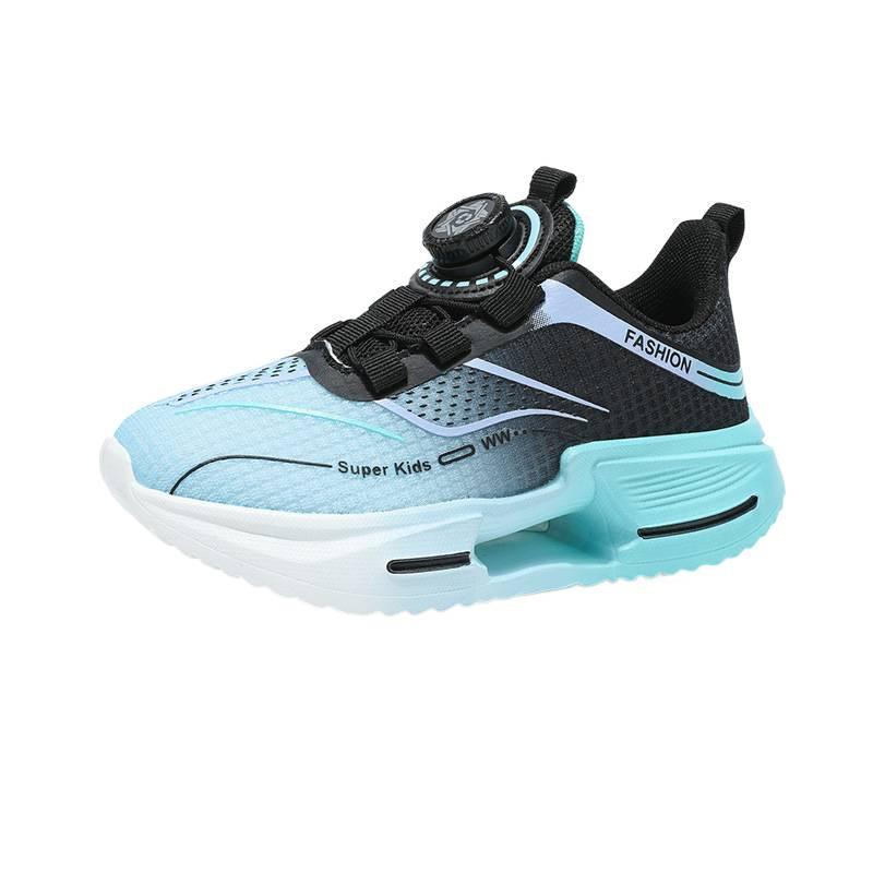 Youth Sports Shoes, Rotating Buttons, Comfortable Single Mesh, Breathable, Medium and Large Children, Primary School Students, Lightweight Cushioning