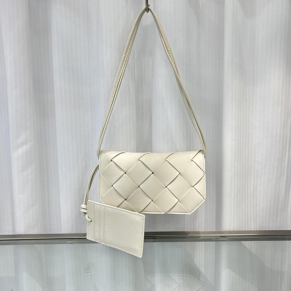 Neue Trendige Leder Handgewebte Clip Tasche Schultergurt Einzelne Schulter Crossbody Handytasche