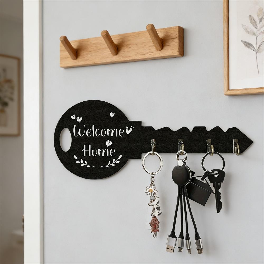 Bohemian Wooden Key Hook Rustic Entryway Key Holder Retro Wall Hanger