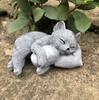 Garden Sleeping Cat Memorial Resin Cat Grave Marker Remembrance Kitten Statues for Garden Grave Decor Pet Sympathy Gift