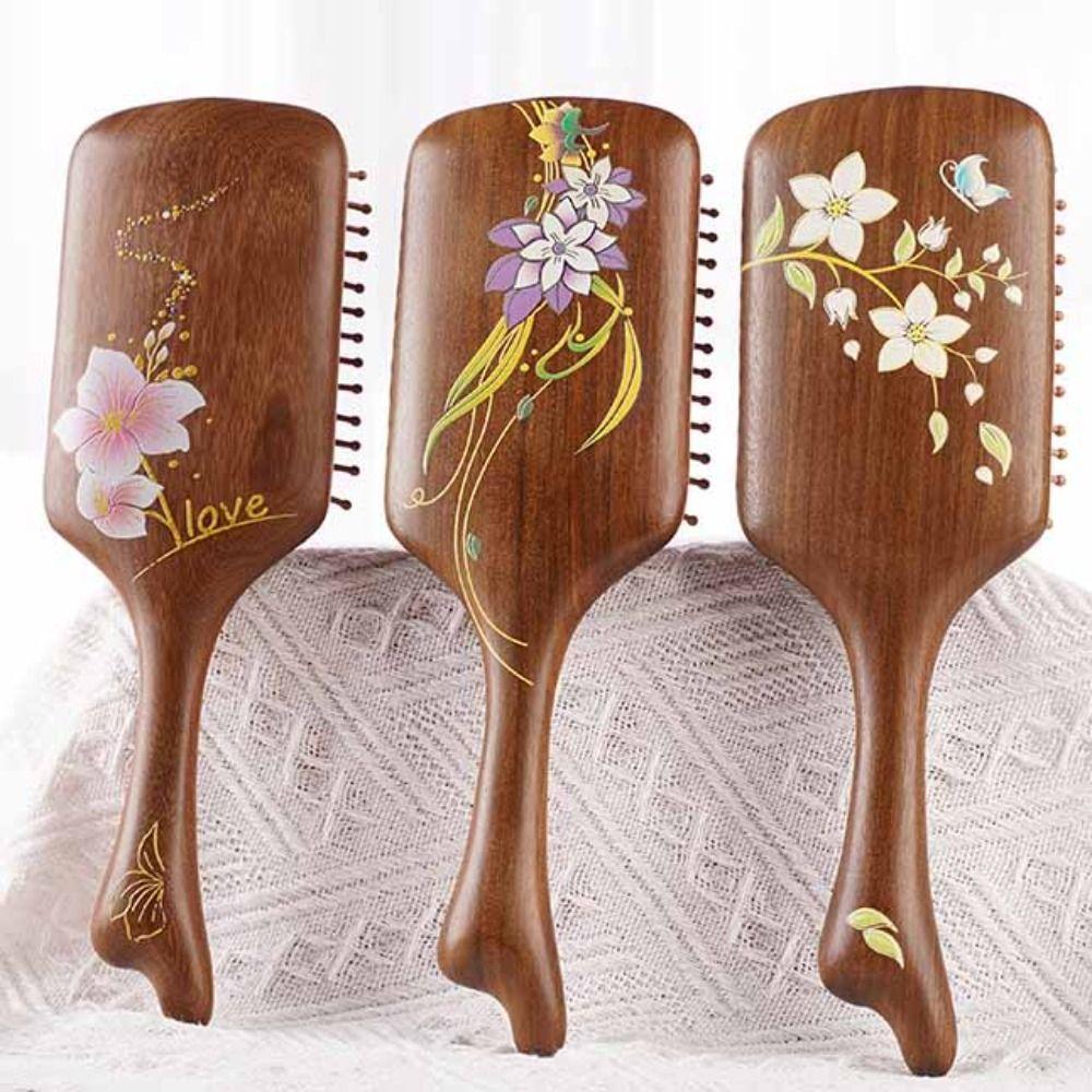 Anti Static Sandalwood Hair Comb Portable Air Bag Massage Comb Air Cushion Comb  Curly Hair