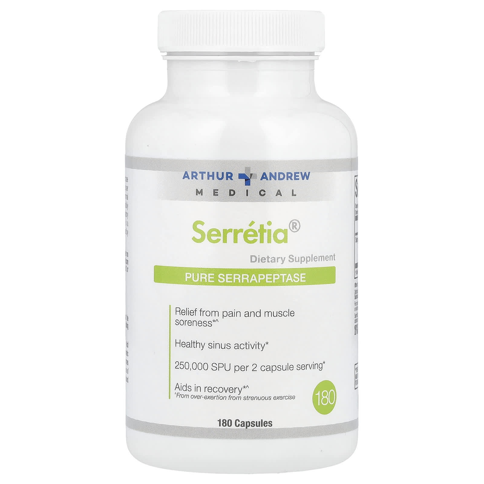 

Serretia, Pure Serrapeptase, 250,000Spu, 180 Capsules (125,000Spu per capsule)