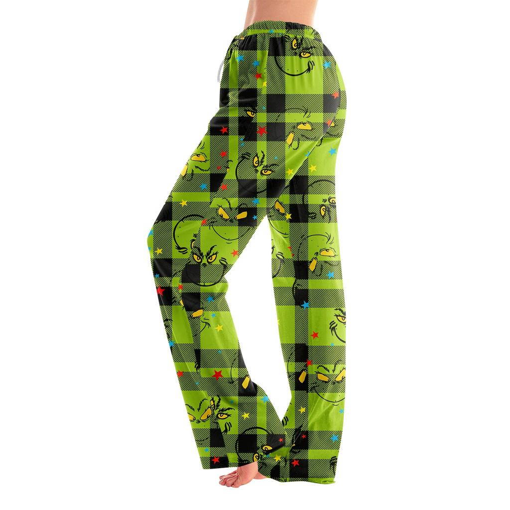 Pajama Pants Sleepwear Casual Drawstring Elastic Waist Pants Comfy Straight Yoga Loose Trousers
