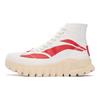 Li Ning Weiwu Fabric Leather Shock Absorbing Non Slip Wear Resistant High Top Casual Shoes Women Shoes AZGS090-1
