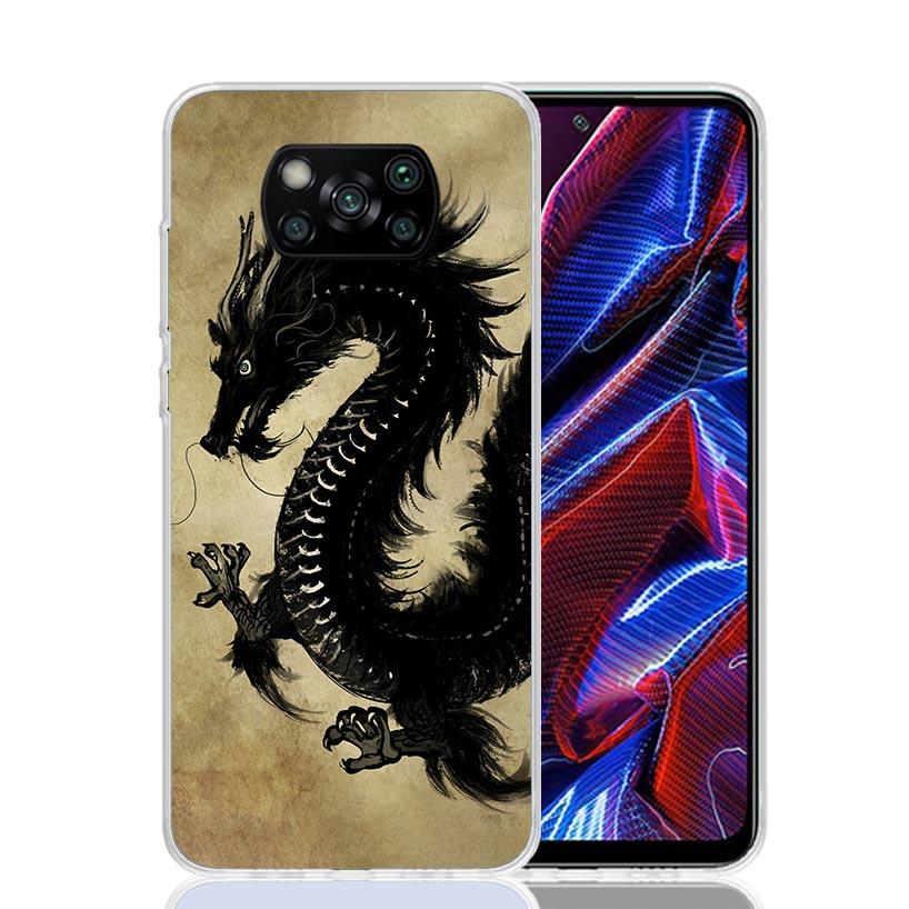 Asian Dragons Animal Tattoo Case Phone Cover for Xiaomi Redmi Note 10 9 9S 8 8T 7 5 Pro Mi 12T 11T 10T 9T 12 11 Lite A3 A2 Trend