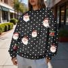 Women's Polka Dot Crewneck Sweatshirt, Lightweight Trendy Casual Pullover for Everyday Wear