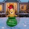 Christmas Inflatable Decorations Xmas Bear Candy Bag Design Lighted Holiday Display for Festival