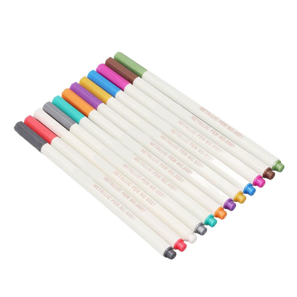 24Pcs Metallic Marker Pens 24 Colors for Art, Scrapbooking, Crafting