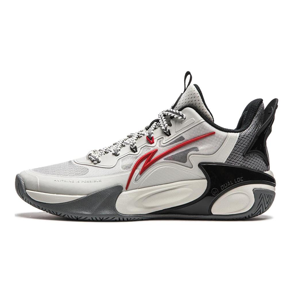 Li Ning YOUNG Fengying 2.0 Fabric Rebound Support Rebound Support Low Top Children's Basketball Shoes White Black Red YKBU072-3