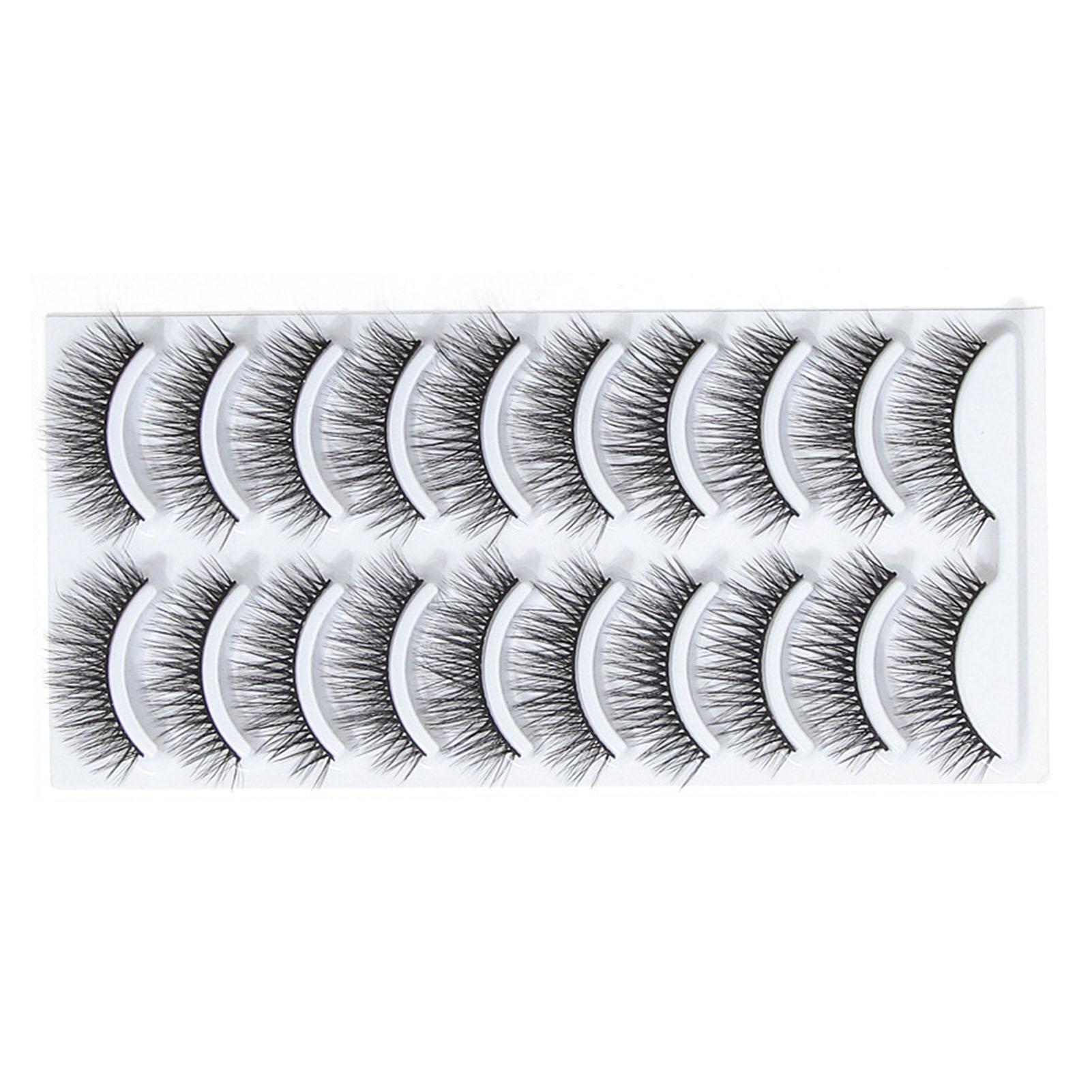 

10 пар самоклеящихся ресниц, легкий гибкий волоконный материал, многоразовые, привлекательные декоративные накладные ресницы