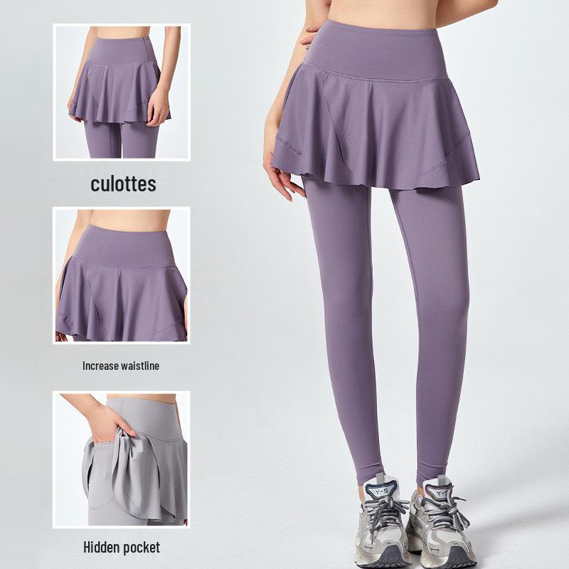 Two-Piece High-Stretch Workout Skirt Shorts for Women - High Waist Yoga Pants for Outdoor Sports