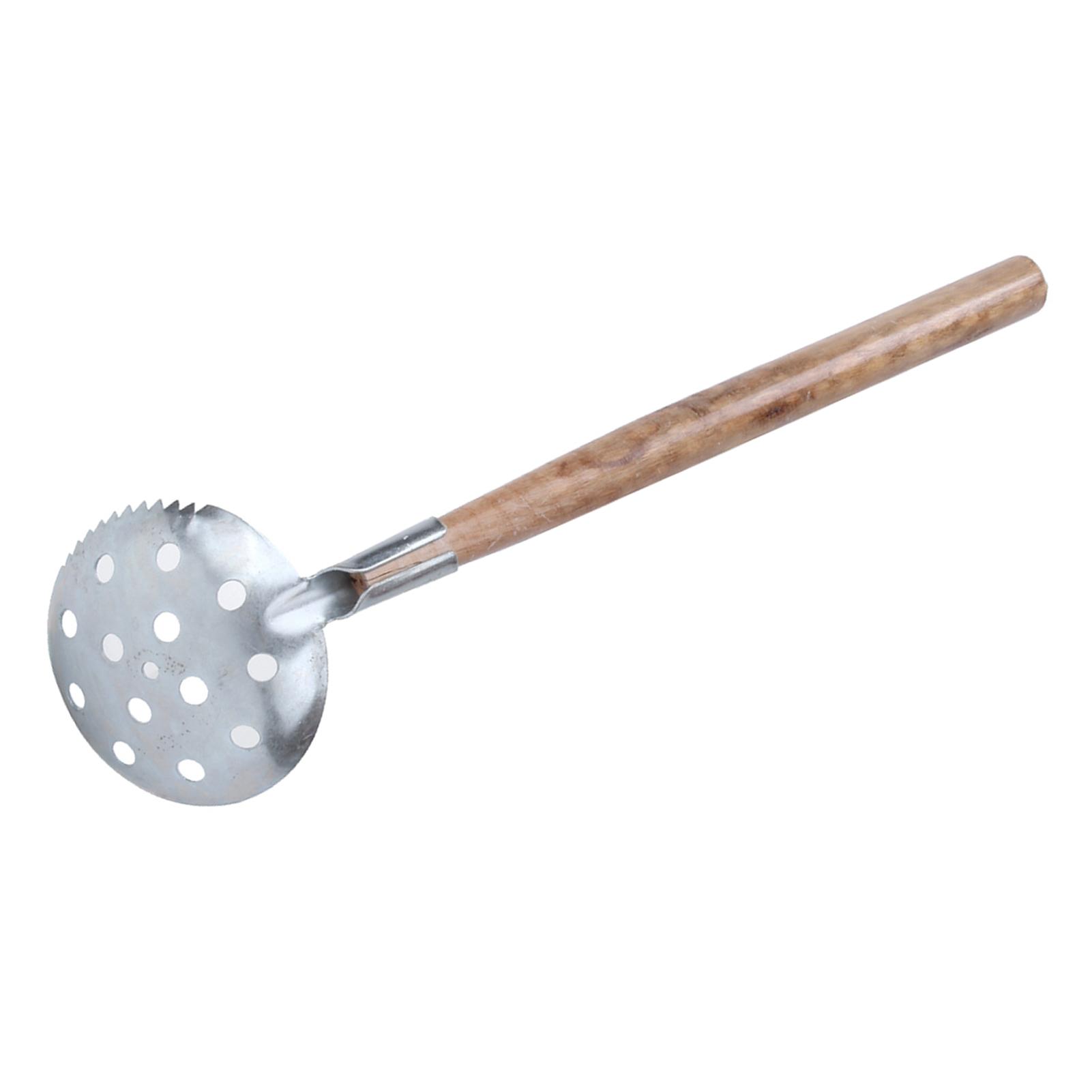 

2 шт., серебряная деревянная ручка, железная зимняя скиммер для зимней рыбалки, зубчатая совок, аксессуары для рыболовных снастей