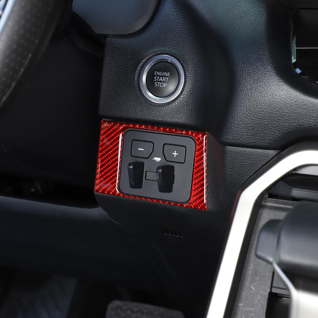 Red Carbon Fiber Handbrake Switch Panel Trim For Toyota Tundra -24