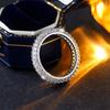 Simple And Slightly Set Three-row Zircon Ring 925 Silver Hip-hop Jewelry For Women Wedding Party Birthday Jewelry Gift For Ladie