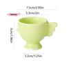 Solid Color Egg Cup with Heightened Base Non-Slip Handle Good Grip Mini Breakfast Ceramic Sponge Holder for Dining Room