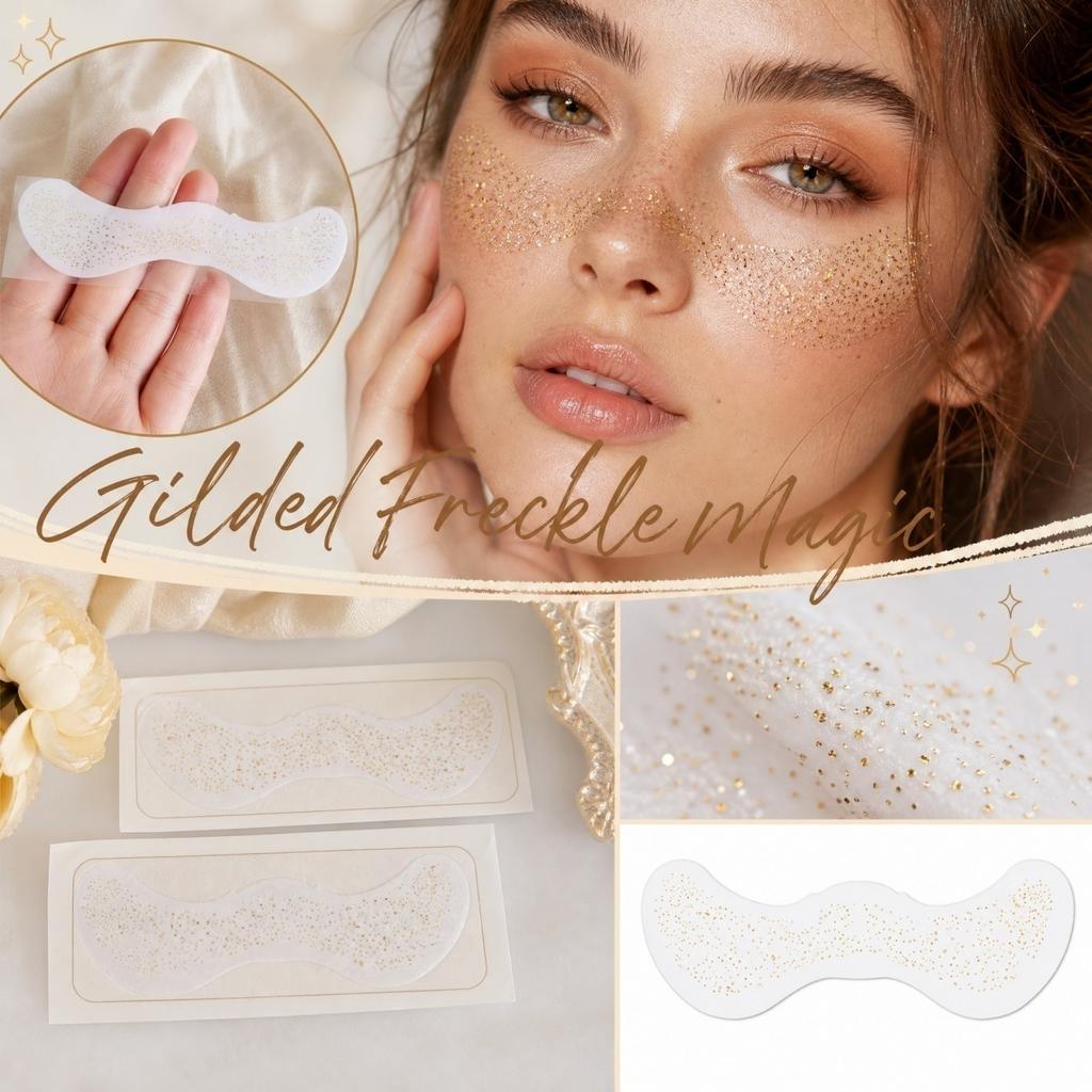 Gold and Freckle Stickers for Face, Party Makeup Patches for Halloween Festival