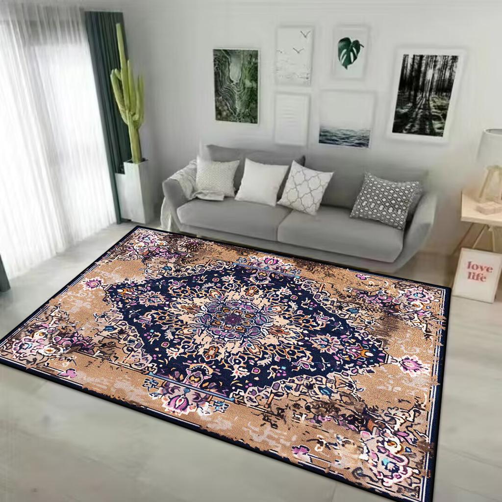 Retro Persian Style Carpet for Living Room Home Decoration Luxury Lounge Rug Soft Bedroom Carpet Non-slip Bedside Mats Washable