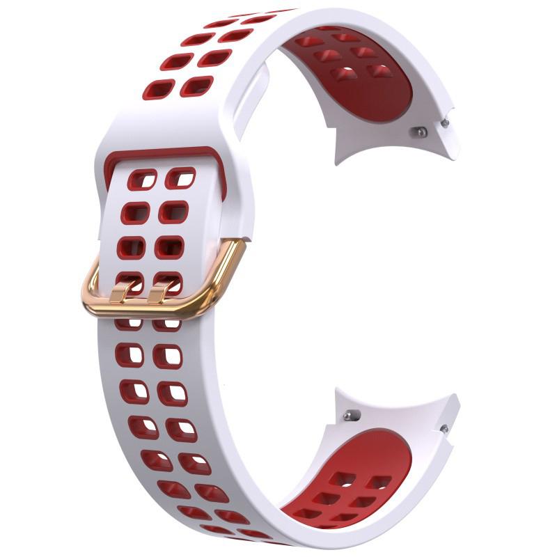 Two-color Silicone Strap for Samsung Galaxy Watch 7/6/Classic/5/4 44mm 40mm 47mm 43mm/5 Pro 45mm Bracelet Watchband Accessories