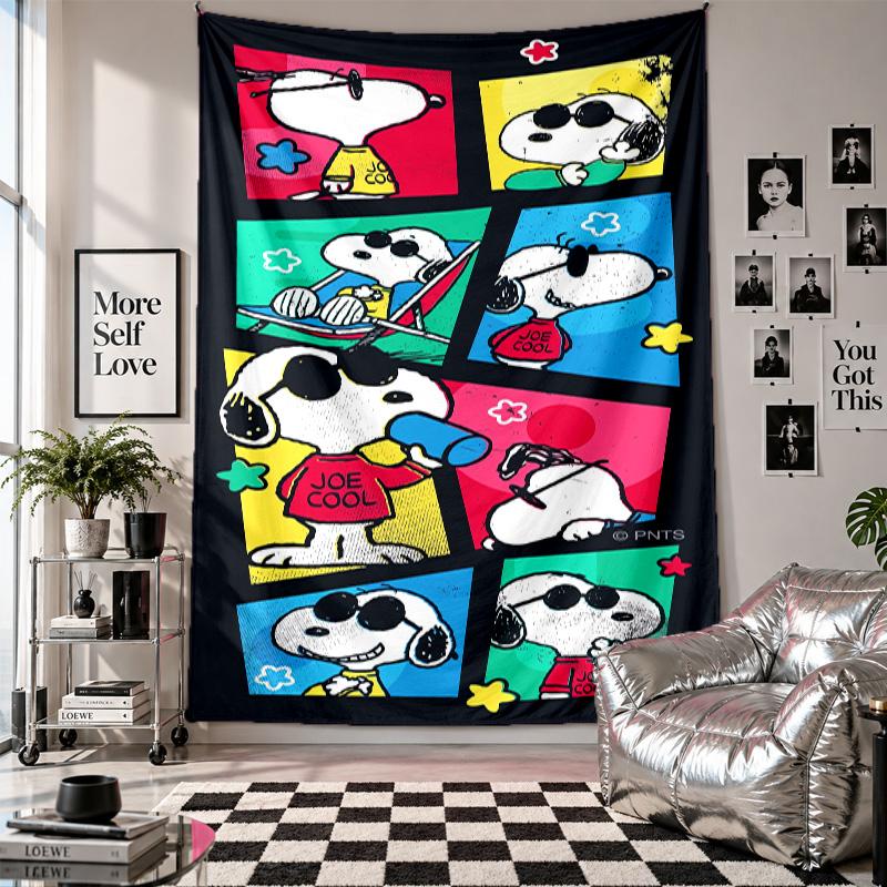 Wall TapestrySnoopy Peanuts Art Hanging Cloth Decorative Background Cover for Room Decoration