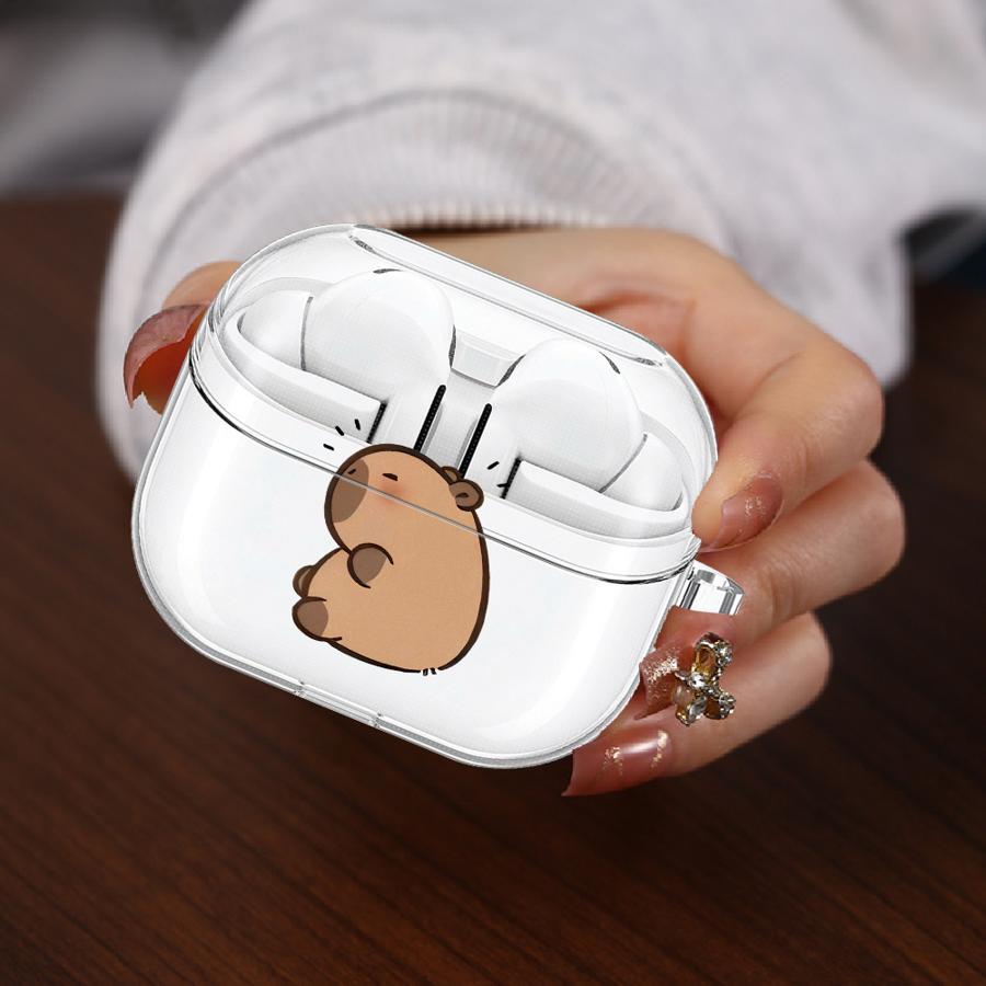 

Clear Earphone Cases Cover With Hook Case For Samsung Galaxy Buds Live 2 4Pro 4 Pro 2Pro 3Pro 3 FE Capybara Cartoon Buds 3 FE